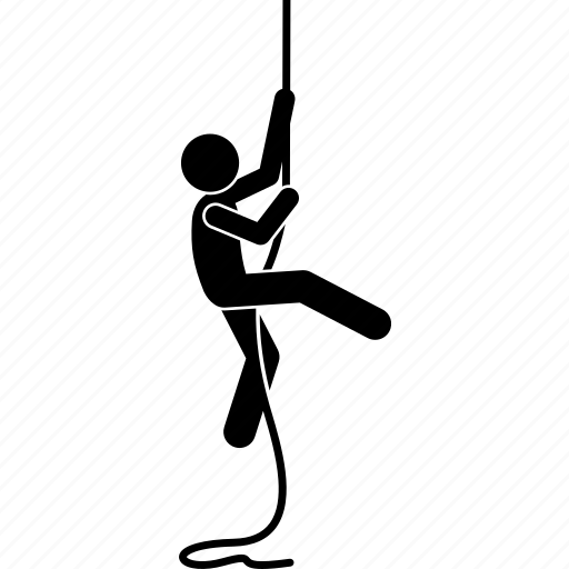 Sport, rope, climb, climbing, man, stick figure, ascending icon - Download on Iconfinder
