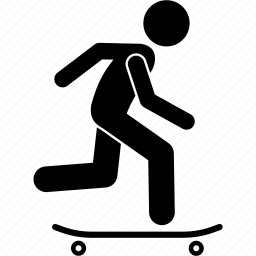 Sport, skateboarding, skateboard, skateboarder, man, person, stick figure icon - Download on Iconfinder