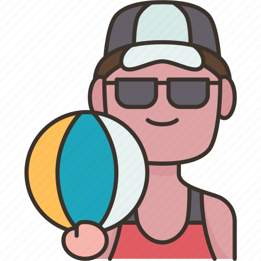 Volleyball, beach, man, play, summer icon - Download on Iconfinder