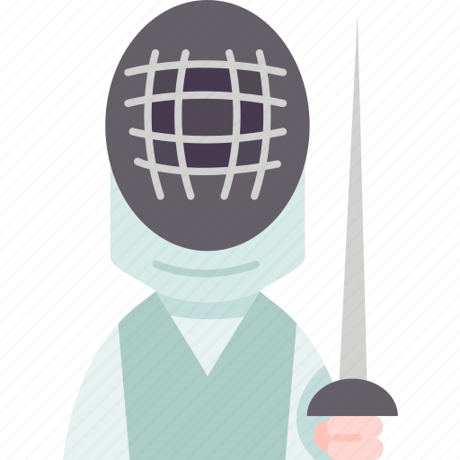 Fencing, epee, sword, helmet, athlete icon - Download on Iconfinder