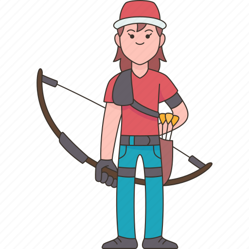 Archery, arrow, character, sport, female icon - Download on Iconfinder