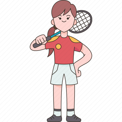 Badminton, sport, character, player, female icon - Download on Iconfinder
