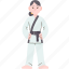 judo, karate, fighter, character, female 