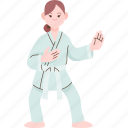 karate, judo, fighter, character, female