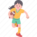 rugby, player, character, sport, woman