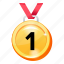 position medal, medal, achievement medal, first position, success 
