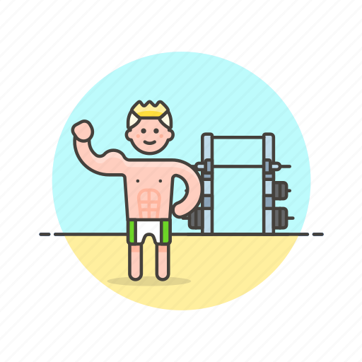 Body, builder, sports, beach, exercise, man, weight icon - Download on Iconfinder