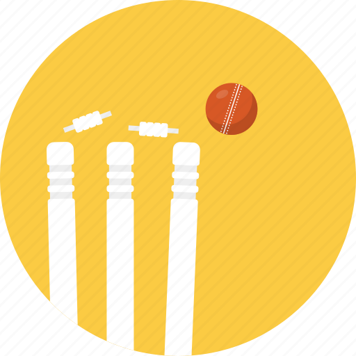 Bails, bowled, cricket, outdoor sports, wicket and ball icon - Download on Iconfinder