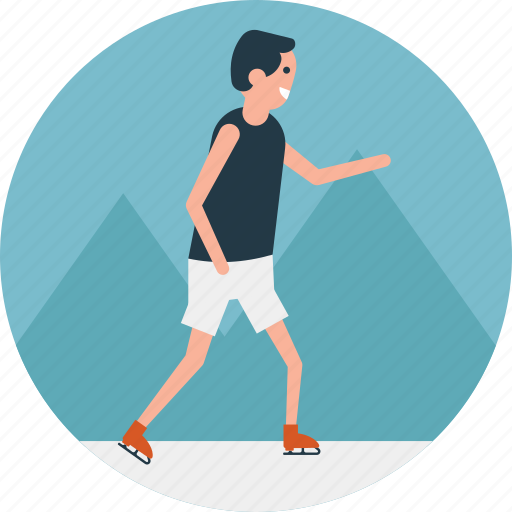 Ice skating, outdoor sports, skater, skates on ice, training icon - Download on Iconfinder