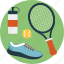 outdoor game, shoes, tennis equipment, tennis gear, tennis racket 