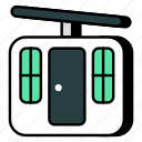 cable car, cabin car, trolley car, chairlift, ropeway