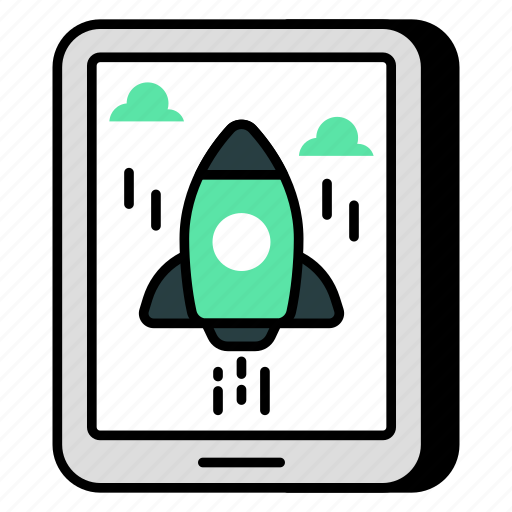Mobile launch, mobile startup, mobile initiation, phone launch, mobile mission icon - Download on Iconfinder