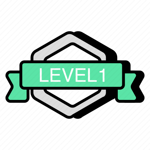 Level shield, shield badge, shield emblem, shield ribbon, level badge icon - Download on Iconfinder