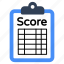 score sheet, scorecard, score display, score counter, digital score 