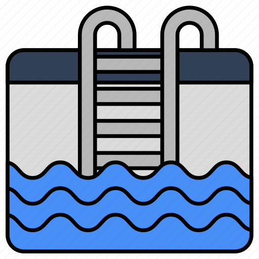 Swimming pool, ladder pool, natatorium, leisure pool, plunge bath icon - Download on Iconfinder