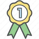 achievement, award medal, first place, medal, position badge, prize, reward ribbon, ribbon badge