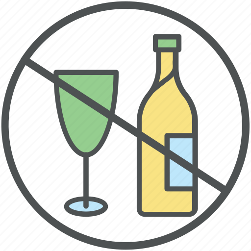 Alcohol ban, alcohol not allowed, ban wine, no alcohol, no wine, wine prohibition icon - Download on Iconfinder