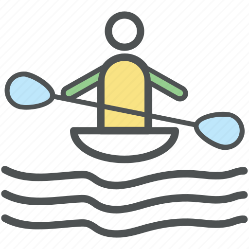 Boat, boating, boating and paddling, man in canoe, sailing icon - Download on Iconfinder
