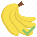 banana, organic, fruit, diet, check, mark 