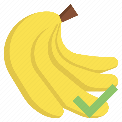 Banana, organic, fruit, diet, check, mark icon - Download on Iconfinder