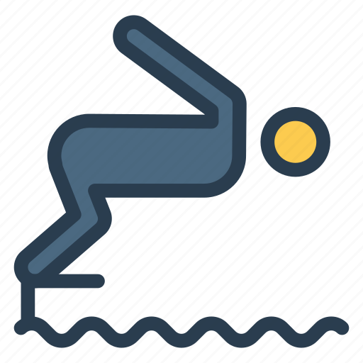 Diving, exercise, pool, sea, sports, swimmer, water icon - Download on Iconfinder