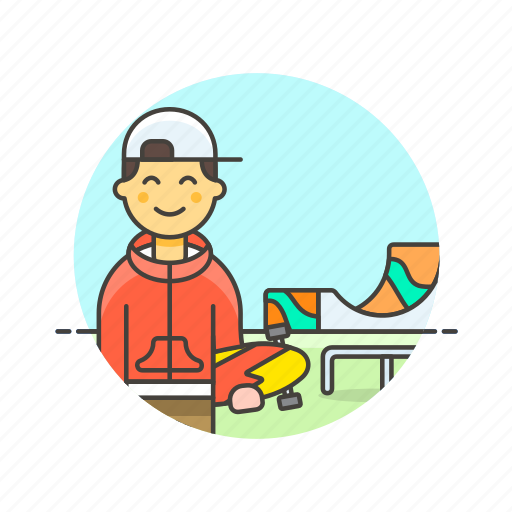 Skateboard, sports, activity, hobby, man, outdoor, street icon - Download on Iconfinder