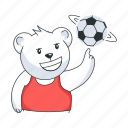 spinning ball, spinning football, football game, sports bear, bear player