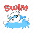 swimming bear, pool race, swim sports, swim racing, aquatic sports