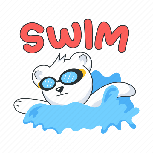 Swimming bear, pool race, swim sports, swim racing, aquatic sports sticker - Download on Iconfinder