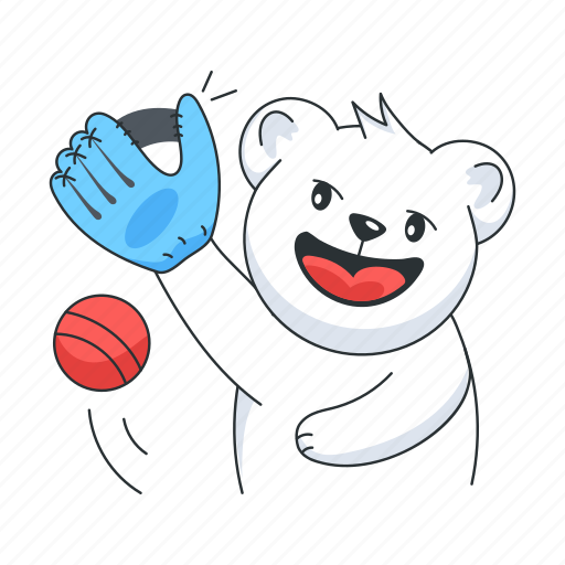 Baseball catch, baseball glove, baseball bear, sports bear, baseball sports sticker - Download on Iconfinder