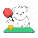 table tennis, ping pong, indoor tennis, sports bear, paddle ball