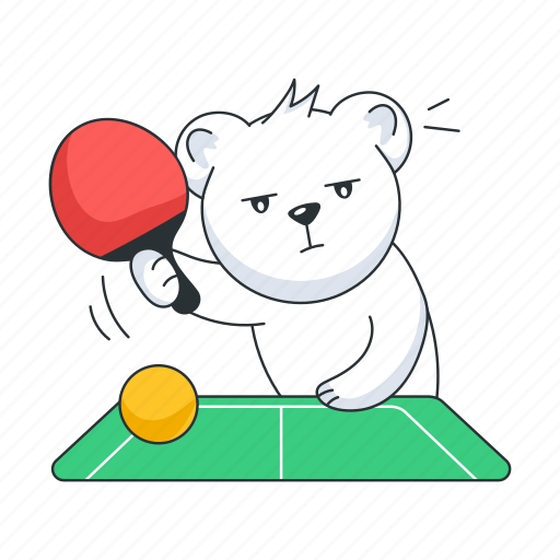 Table tennis, ping pong, indoor tennis, sports bear, paddle ball sticker - Download on Iconfinder