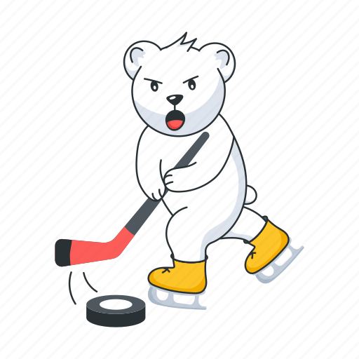 Ice hockey, hockey bear, hockey sports, hockey player, hockey field sticker - Download on Iconfinder