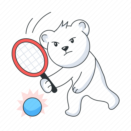 Tennis sport, tennis game, tennis bear, playing tennis, tennis gear sticker - Download on Iconfinder