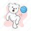 ball kick, kicking bear, basketball kick, sports ball, sports bear 