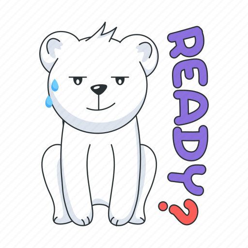 Ready, ready pose, race preparation, sports bear, cute bear sticker - Download on Iconfinder