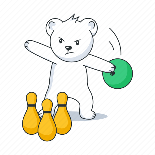 Bowling pins, bowling game, bowling bear, bowling alley, tenpin bowling sticker - Download on Iconfinder