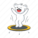 trampoline jump, jumping bear, trampoline bear, trampoline bounce, laughing bear