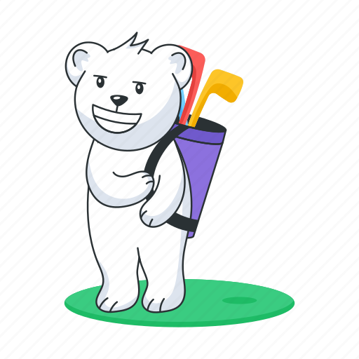 Golf bag, golf gear, golf equipment, golf bear, sports bear sticker - Download on Iconfinder