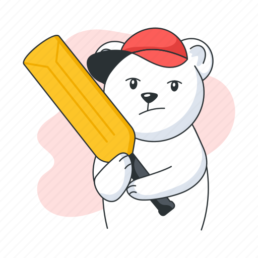 Cricket player, cricket bat, cricket batsman, cricket sports, sports bear sticker - Download on Iconfinder