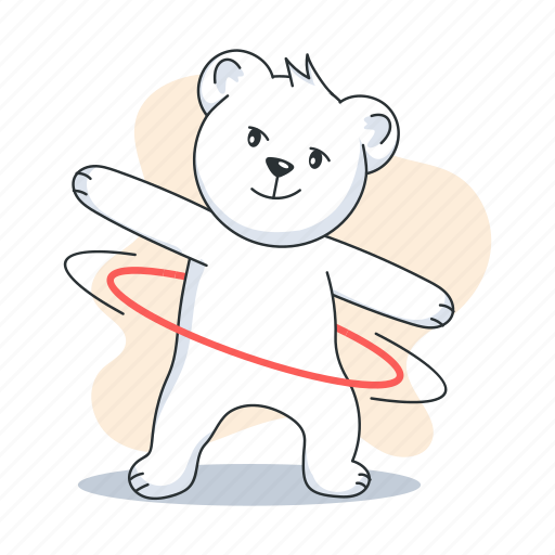 Hula hoop, gymnastics ring, gymnastics hoop, rhythmic gymnastics, gymnastics bear sticker - Download on Iconfinder
