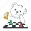 chess game, chess board, chess bear, chess pawns, playing chess 