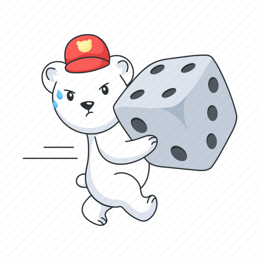 Bear dice, game dice, casino dice, dice block, dice cube sticker - Download on Iconfinder