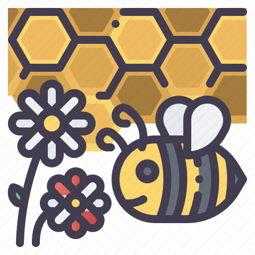 Bee, flower, honey, honeycomb, nature icon - Download on Iconfinder