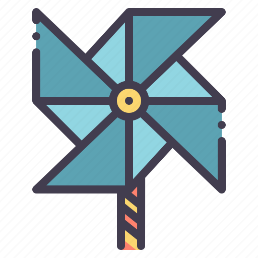 Pinwheel, wind, turbine, toy, paper icon - Download on Iconfinder
