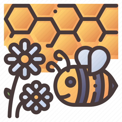 Bee, flower, honey, honeycomb, nature icon - Download on Iconfinder