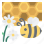bee, flower, honey, honeycomb, nature 