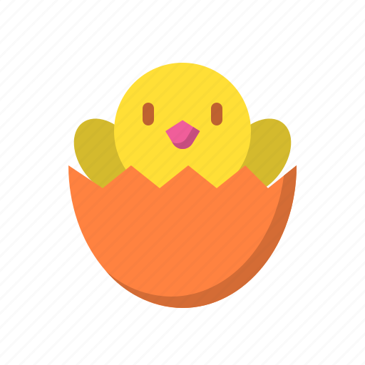 Chick, chicken, egg shell, egg, animal icon - Download on Iconfinder