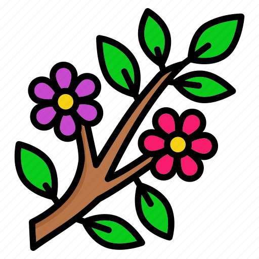 Branch, flower, leaves, tree, spring icon - Download on Iconfinder