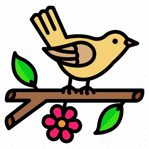 Sparrow, bird, branch, wings, wildlife, spring icon - Download on Iconfinder